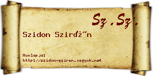 Szidon Szirén névjegykártya
